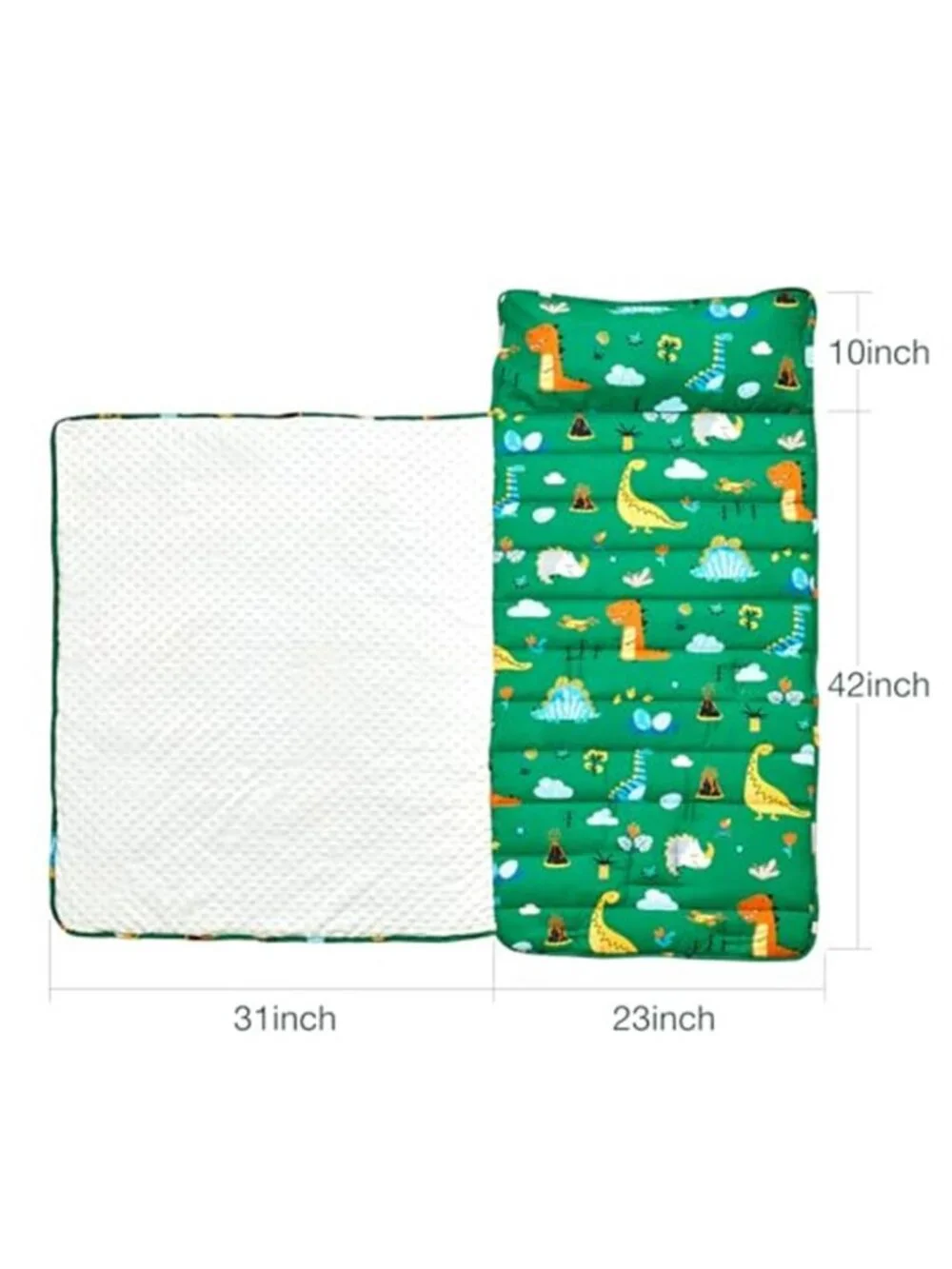 Toddler Nap Mat Rollup Design Kid Sleeping Mat with Removable Pillow & Minky